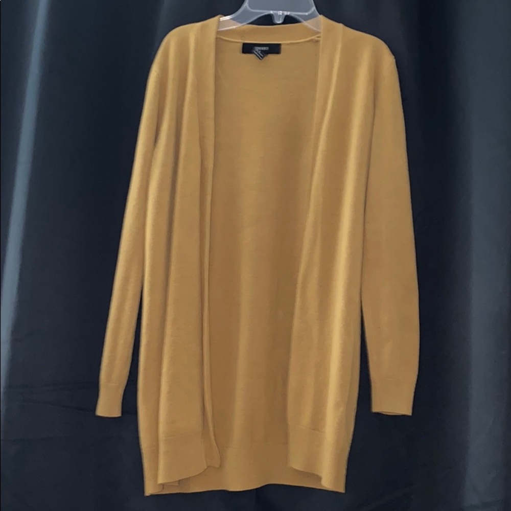 Long Mustard Color Cardigan